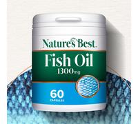Pure Fish Oil 1300mg - 60 Capsules by Nature's Best - Maximum Strength Supporting Heart, Brain and Vision Health