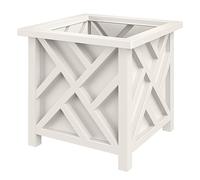 Pure Garden 15.5in Lattice Planter Box, White