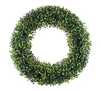 Pure Garden 19.5-Inch Boxwood Wreath - Round UV Resistant Artificial Spring, Summer, Fall, or Winter Wreath - Indoor/Outdoor Wreaths for Front Door