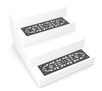 Pure Garden 82-YJ440B Set of 2 (Black) Non-Slip Stair Treads for Wooden Steps-Heavy Duty Decorative Runner with Traction Control Grip-Outdoor Rubber Mats