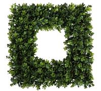 Pure Garden Boxwood Wreath - 16.5-Inch Square UV Resistant Artificial Spring, Summer, Fall or Winter Wreath - Outdoor/Indoor Wreaths for Front Door