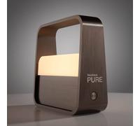 PURE Go LED rechargeable table lamp, dark metal brown, aluminium