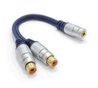 PURE Gold 3.5mm Stereo Jack Socket to 2 Phono RCA Socket Adapter Cable