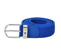 Pure Golf Super Stretch Woven Webbing Belt | Hand Enamelled Lady Golfer Detailing On Buckle | Womens Golf Belt | ONE SIZE FITS MOST UK 8-16 | Reinforced PU Tip (Royal Blue)