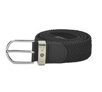 Pure Golf Super Stretch Woven Webbing Belt | Hand Enamelled Lady Golfer Detailing On Buckle | Womens Golf Belt | ONE SIZE FITS MOST UK 8-16 | Reinforced PU Tip (Black)