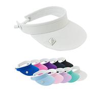 Pure Golf Womens Visor | Telephone Wire | Built in Magnet | Hand Enamelled 25mm Ball Marker | Rigid Peak | Multiple Colours | Golf & Tennis Visor (White)