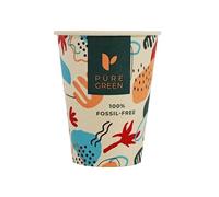 PURE GREEN Organic paper cups 240ml 8 Oz Coffee to Go - unprinted, environmentally friendly coffee cups 50 pieces, disposable cups drinking cups paper cups compostable and biodegradable cups