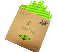 Pure Green Paper Straws, Spring Green Solid Color Eco Paper Drinking Straw for Party, DIY Crafts, 6 * 197mm, Pack of 100