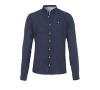 pure h. tico Men's 3801-21602 Pure Casual Shirt Slim Fit Long Sleeve, Plain Navy, XXL
