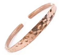Pure Hammered Copper Bracelet - 99.9% Solid Himalayan Copper Bangle - Hand-Forged Healing Cuff for Arthritis & Joint Support - Adjustable Unisex Wellness Bangle - Handmade in Nepal - Uncoated & Raw