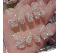 Pure Handmade Luxury Salon Designer Nail Art Fake Nails Cute Designs Press On Stick on Acrylic Soft Solid UV Art Gel False Nails For Girl Women Daily Gift Holiday Fit All Fingers (57, 22p)