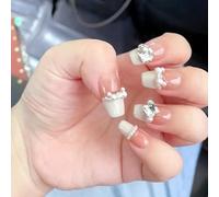 Pure Handmade Luxury Salon Designer Nail Art Fake Nails Cute Designs Press On Stick on Acrylic Soft Solid UV Art Gel False Nails For Girl Women Daily Gift Holiday Fit All Fingers (21, 22p)