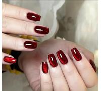 Pure Handmade Salon Press-On Nails Natural False Nails for Work Housework 15Sizes 30pcs Reusable Glossy Nails Fit Gift Box for All Occasions (169, Fit all size)