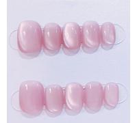 Pure Handmade Salon Press-On Nails Natural False Nails for Work Housework 15Sizes 30pcs Reusable Glossy Nails Fit Gift Box for All Occasions (346, Fit all size)