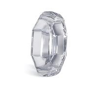 Pure Hands Diaphanus Virtue Handmade Acrylic Bangle Hexagonal Profile Faceted Design Crystal Clear Transparency Lightweight Geometric Jewelry Gift for Women
