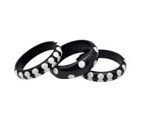 Pure Hands Handmade Resin Bangle Set - Cosmic Grin, Black & White Polka Dot Bangles, Playful Contrast Design, Studio, Celestial-Inspired Jewellery