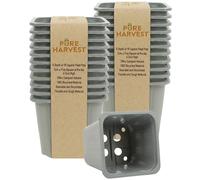 Pure Harvest 7cm Square High Propagation Plant Pots - Pack of 20 Thermoformed Nursery Pots with Excellent Drainage. Professional Grade Growing Containers for Seedlings, Plugs, & Young Plants. Grey