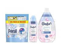 Pure Heaven Scent Complete Laundry Trio - Fabric Conditioner (64 Wash), Scent Booster Elixir (460ml), Persil Capsules(44Wash), Long-Lasting Fragrance, Gentle & Fresh Laundry Care