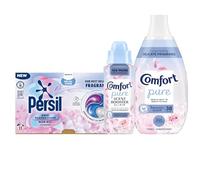 Pure Heaven Scent Laundry Care Bundle - Fabric Conditioner (38 Wash), Scent Booster Elixir (342ml), Persil Capsules(33 Wash), Long-Lasting Fragrance, Gentle & Fresh Laundry Care