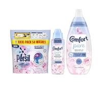 Pure Heaven Scent Mega Laundry Care Bundle - Fabric Conditioner (86 Wash), Scent Booster Elixir (460ml), Persil Capsules(54 Wash), Long-Lasting Fragrance, Gentle & Fresh Laundry Care