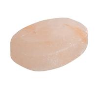 Pure Himalayan Salt Works Flat Oval Massage Stone, Pink Crystal Hand-Carved Stone for Massage Therapy, Deodorant and Salt and Sugar Scrubs, 2.5” W x 3.5” L x 1” D