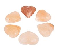 Pure Himalayan Salt Works Heart Massage Stone Pink Crystal Hand Carved Stone for Massage Therapy, Deodorant and Salt and Sugar Scrubs, 2.75" W x 3" H x 1.5" D (Pack of 6)