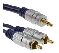 Pure HQ OFC 3.5mm Stereo Jack to 2 RCA Phono Plugs Cable Gold 20m