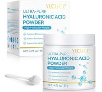 Pure Hyaluronic Acid Powder 120g with Scoop | Double Molecular Weight | Deep Hydration & Locking | 100% Pure, Fragrance-Free | Multi-Use for DIY Serums & Skincare
