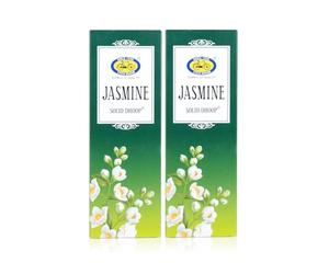 Pure Jasmine Fragrance Bambooless Solid Dhoop Sticks for Puja | Handcrafted & Eco Friendly | Incense Sticks with Free Dhoop Holder | Agarbatti for Rituals | Pack of 2
