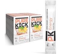 PURE KICK Energy Singles To Go Drink Mix, Peach Tea, Includes 12 Boxes of 6 Packets in Each Box, 72 Packs Total