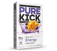 PURE KICK Energy Singles To Go Mango Drink Mix, Includes 3 Boxes with 6 Packs in Each Box, 18 Packs Total