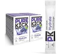 PURE KICK Hydration Singles to Go Drink Mix, Concord Grape, Includes 12 Boxes with 6 Packets in Each Box, 72 Total Packets
