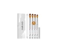 Pure Kolinsky Acrylic Nail Brush Set - 4PCS Acrylic Nail Brush for Acrylic Powder & Acrylic Liquid Silver Glitter Acrylic Brush, Nail Brush for