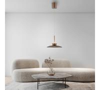 PURE LED pendant light Moon, bronze, glass/aluminium, Ø 32 cm