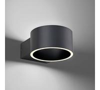 PURE LED wall light Clipse, grey, aluminium, Ø 15 cm