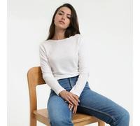 Pure Linen Crew Neck Long Sleeve T-Shirt White