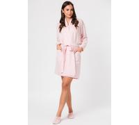 Pure Luxuries London 'alston' Cashmere & Merino Wool Medium Dressing Gown In Light Pink Light Pink