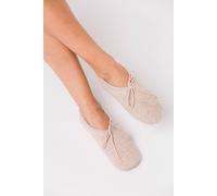 Pure Luxuries London 'appleby' Cashmere & Merino Wool Small Slippers In Light Beige Light Beige