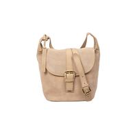 Pure Luxuries London 'aveline' Suede & Leather Cross Body Bag In Beige Beige