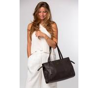 Pure Luxuries London 'elinor' Leather Tote Bag In Dark Brown Dark Brown