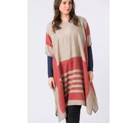 Pure Luxuries London Form' 100% Merino Wool Poncho In Light Tan Light Tan One Size