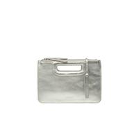 Pure Luxuries London 'guinevere' Leather Clutch Bag In Silver Silver
