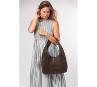 Pure Luxuries London 'polly' Suede Shoulder Bag In Dark Brown Dark Brown