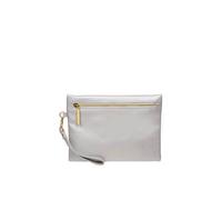 Pure Luxuries London Women's 'Chalfont' Leather Clutch Bag in Metallic Silver