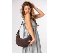 Pure Luxuries London Women's 'Felicity' Suede Shoulder Bag in Dark Brown