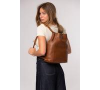 Pure Luxuries London Women's 'Luxe' Leather Backpack & Shoulder Bag in Tan