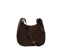 Pure Luxuries London Women's 'Nell' Suede & Leather Shoulder Bag in Dark Brown