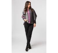 Pure Luxuries London 'zodiac' 100% Merino Wool Poncho In Dark Grey Dark Grey