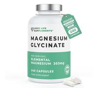 Pure Magnesium Glycinate (Bisglycinate), 240 Vegan Capsules, 2 Month Supply, High Strength 300mg Elemental, Bioavailable Chelated Supplement for Sleep, Muscle Cramps, UK Made - Love Life Supplements