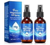 Pure Magnesium Oil Spray - 100% Natural Ultra Pure Magnesium Spray, Skin Topical Magnesium Chloride Oil, Perfect for Sports & Muscle Relaxation, Liquid Oil Concentrate 60ml x2